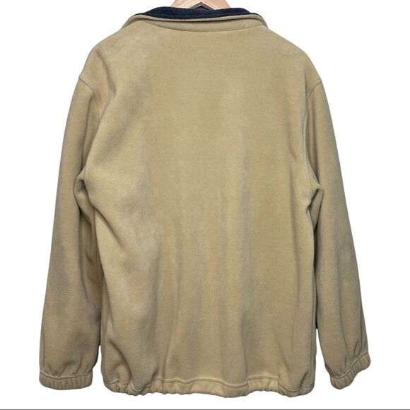 FU DA New York Y2K Vintage Fleece 100% Polyester Tan Zip Down Jacket Size Medium - Picture 2 of 6
